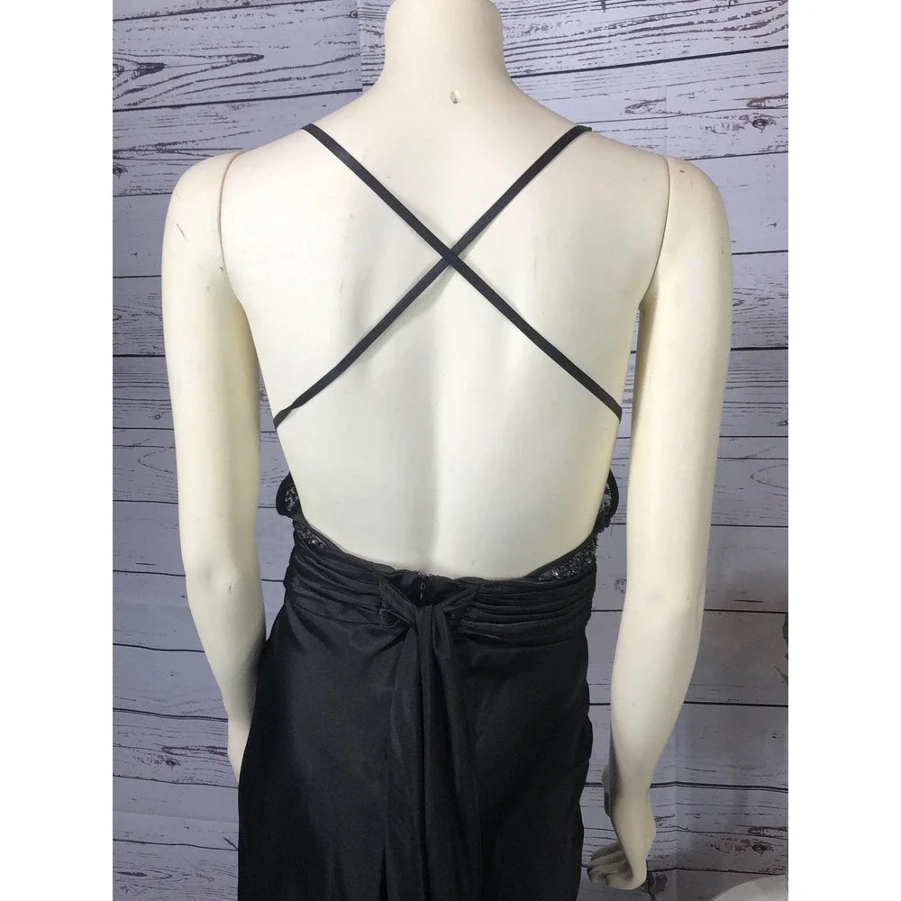 NIGHTWAY black prom dress with low crisscross back - Picture 8 of 12